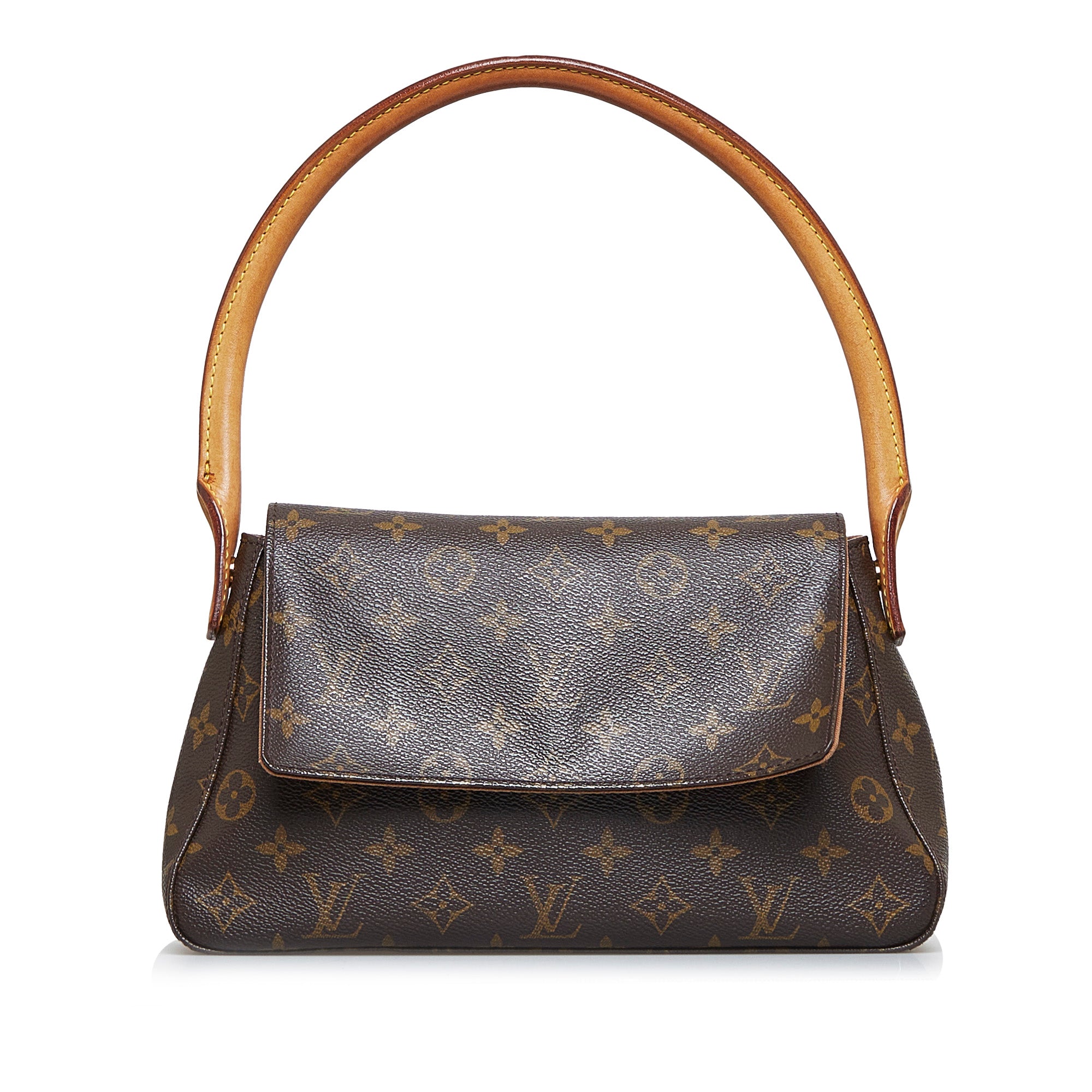 Louis Vuitton Shoulder Bag Monogram Mini Looping Brown Canvas