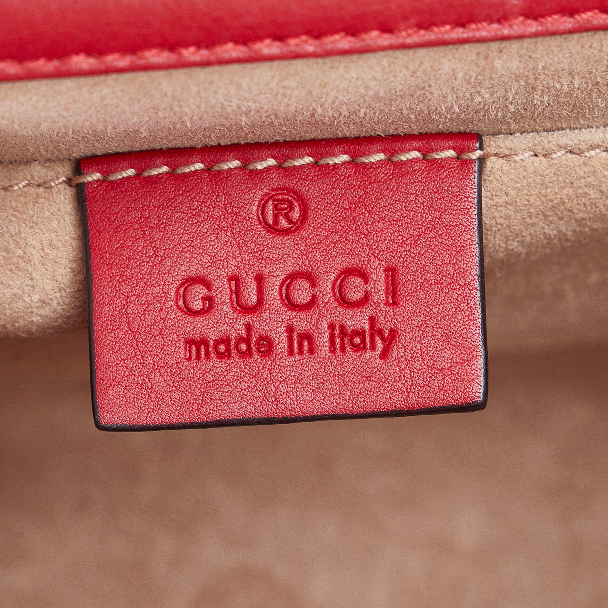 Red Gucci Pearl Studded Padlock Shoulder Bag - Designer Revival