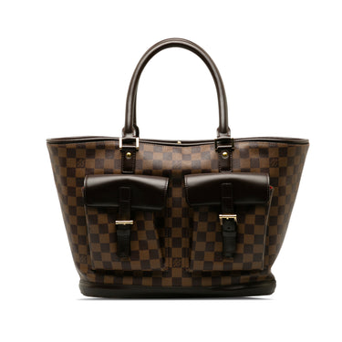 Brown Louis Vuitton Damier Ebene Manosque GM Tote Bag - Designer Revival