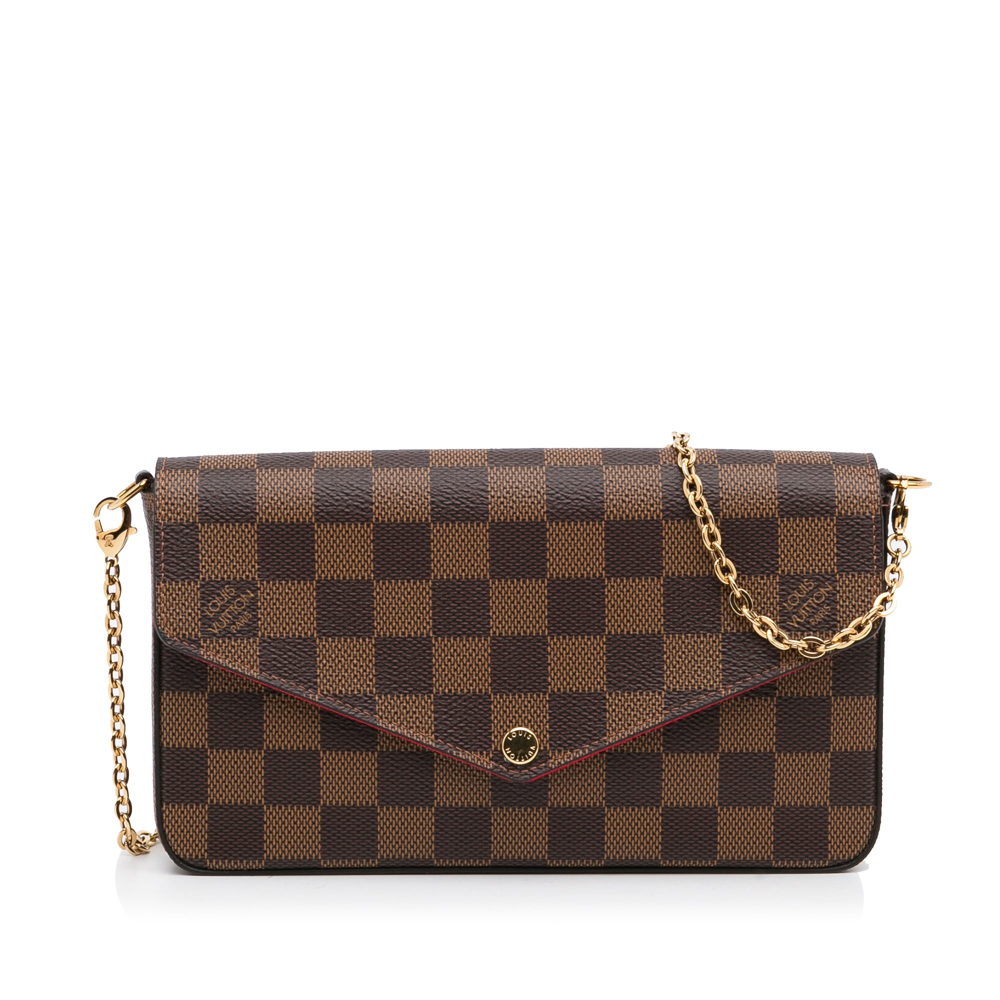 Brown Louis Vuitton Damier Ebene Pochette Felicie Crossbody Bag
