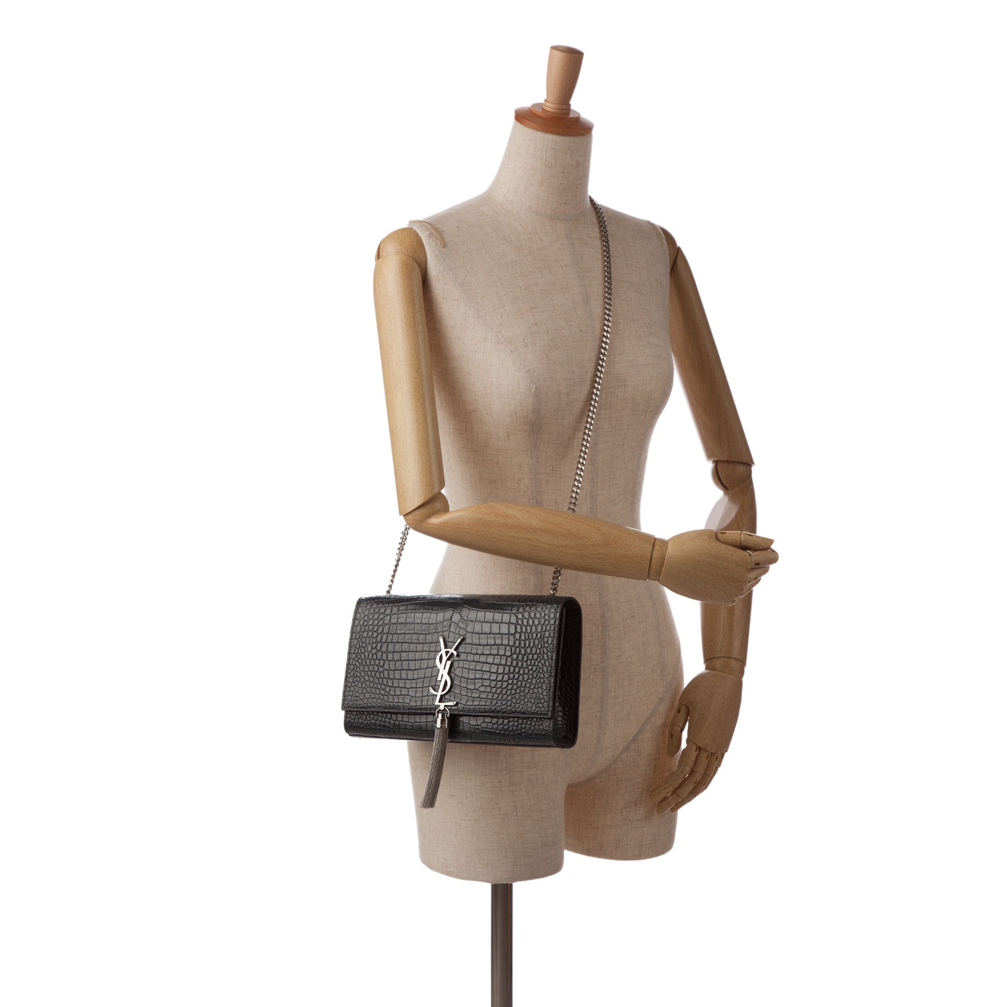 Kate medium embossed-leather shoulder bag