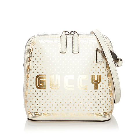 White Gucci Mini Guccy Sega Crossbody Bag
