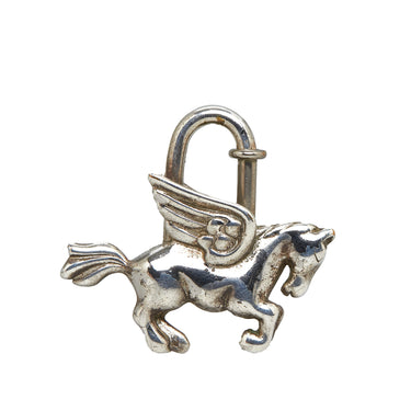 Silver Hermes Pegasus Cadena Lock Charm