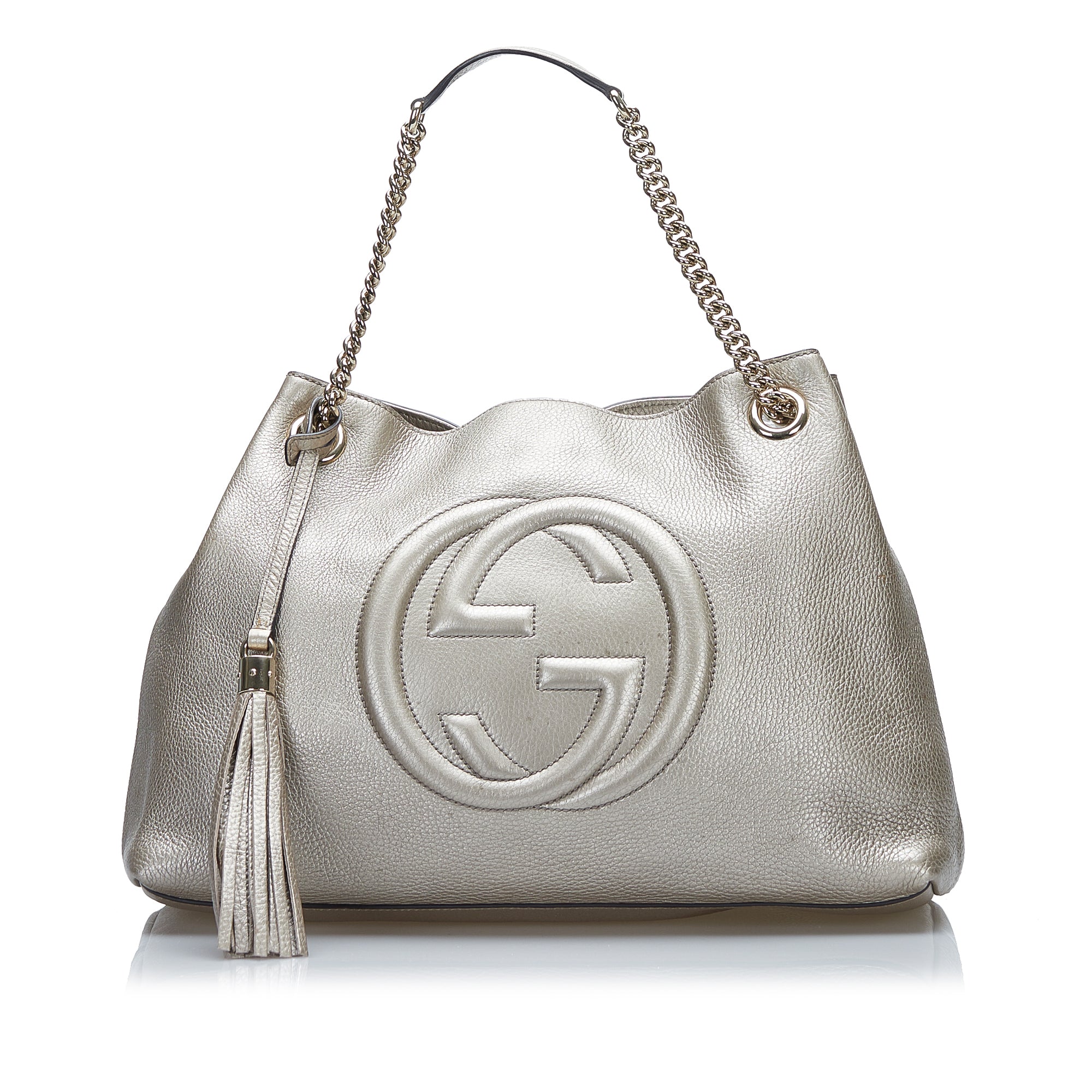 Silver Gucci Medium Soho Chain Tote | Designer Revival