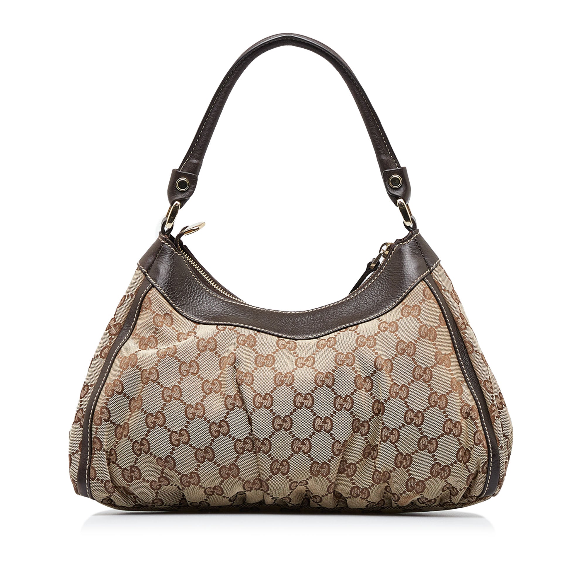  Gucci Women's Pre-Loved Abbey D-Ring Hobo Bag, Brown