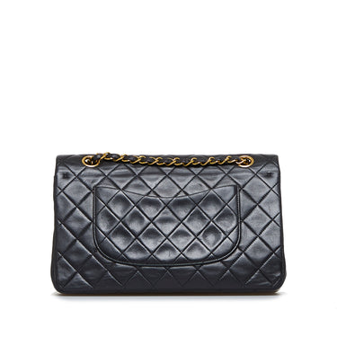 Black Chanel Medium Classic Lambskin Double Flap Bag - Designer Revival