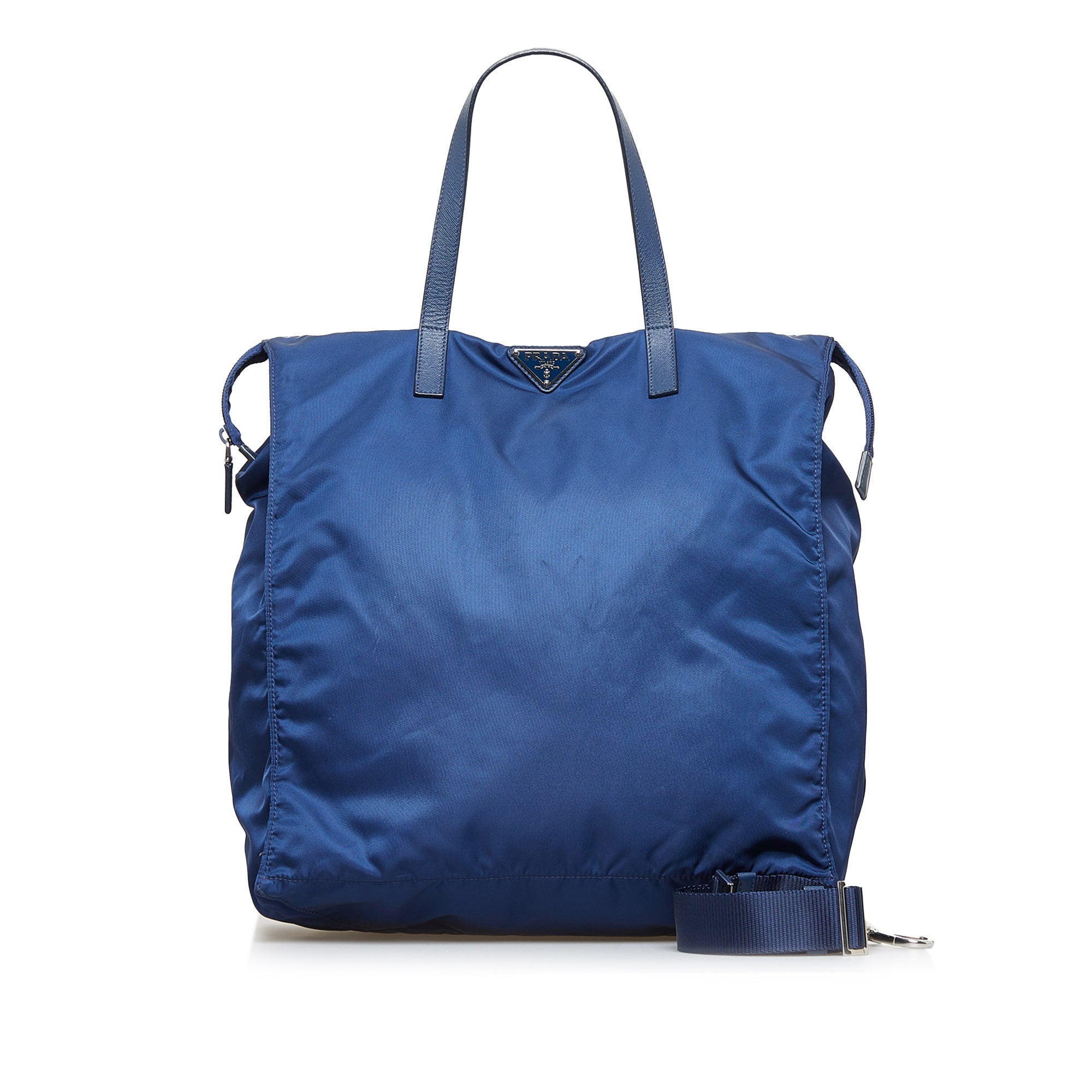 Prada Tessuto Gaufre Nylon Tote Bag in Blue