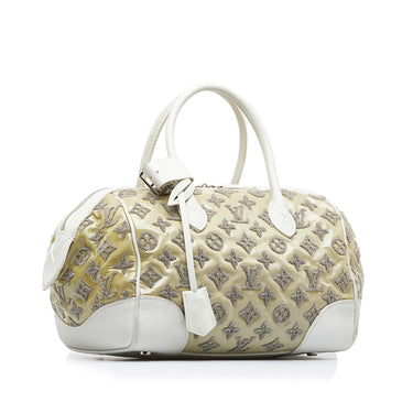 White Louis Vuitton Monogram Bouclettes Speedy Boston Bag - Designer Revival