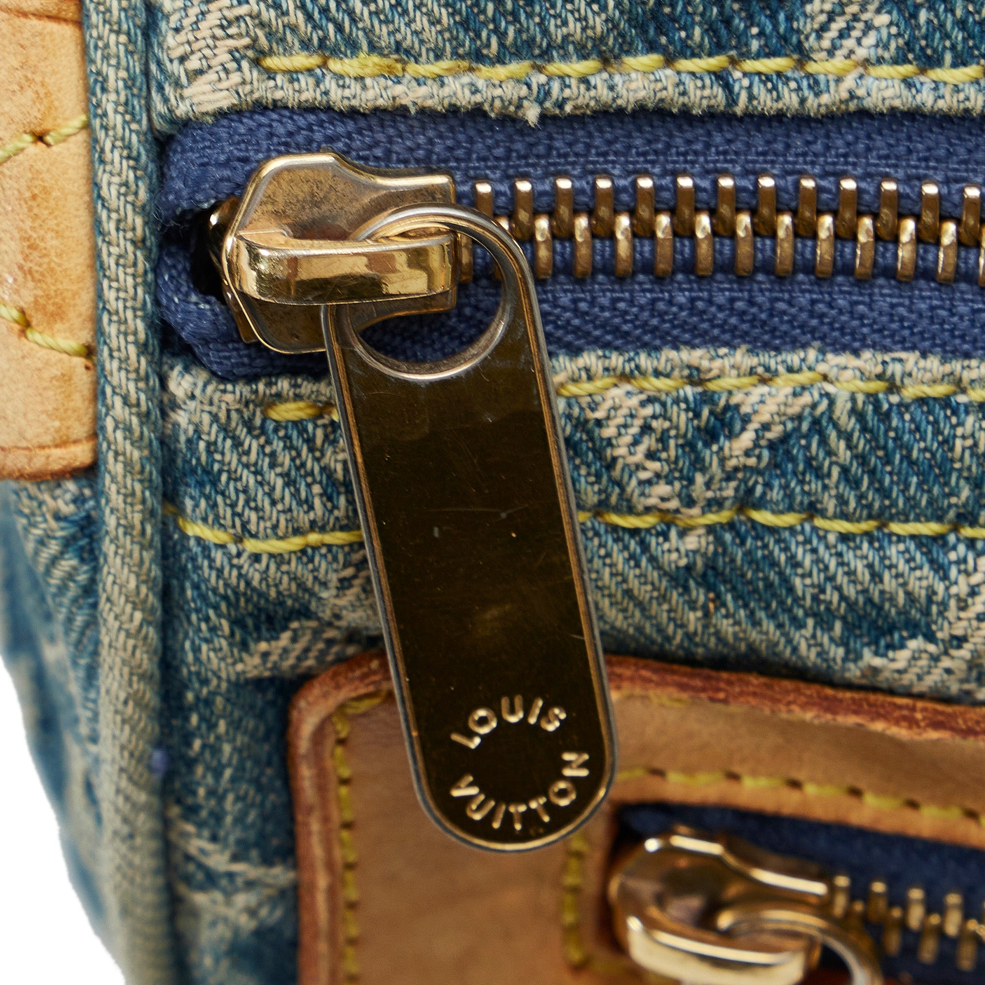 Louis Vuitton Blue Denim Patchwork Speedy 30 Handbag