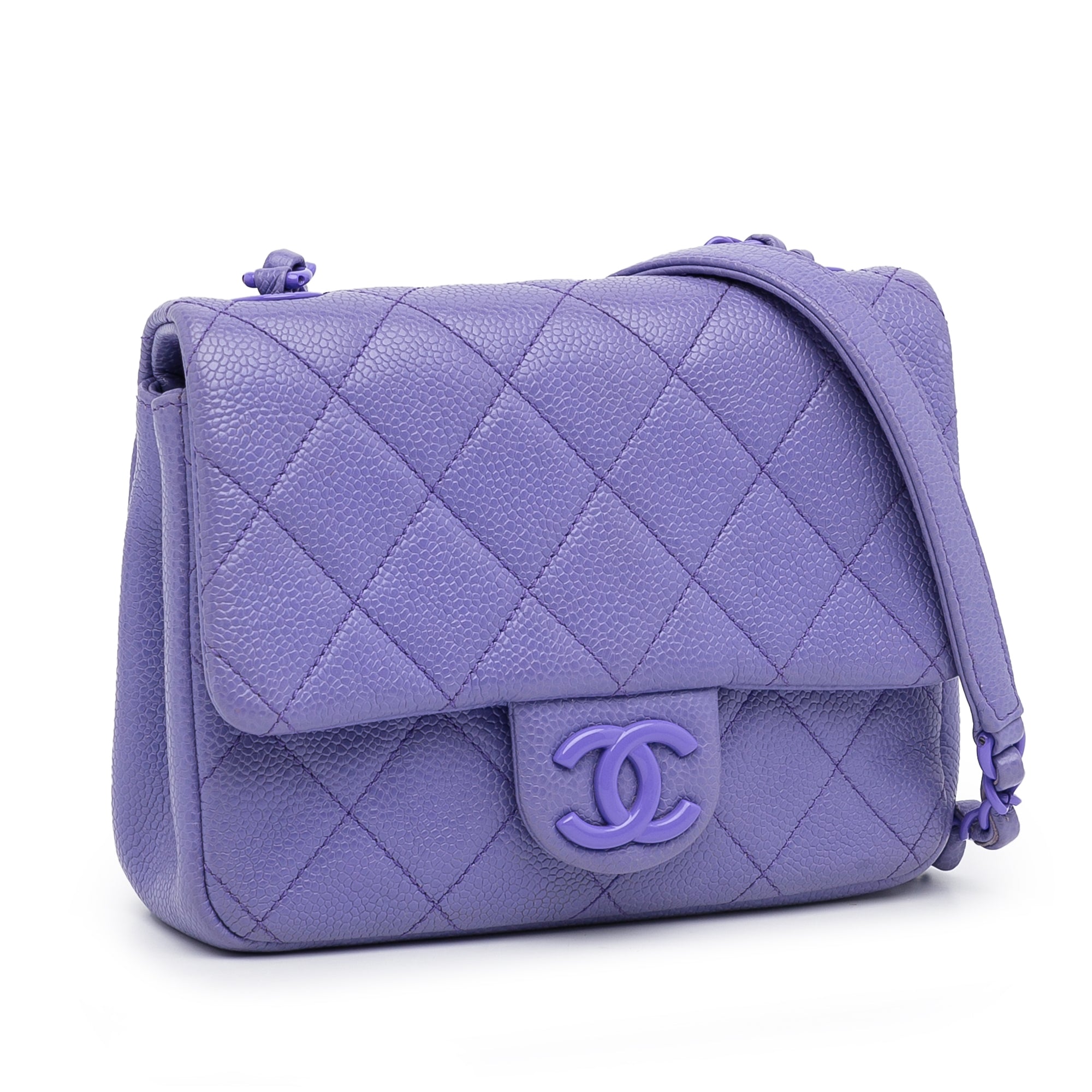chanel purple tote purse