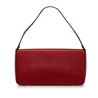 Red Burberry Leather Shoulder Bag - Designer Revival