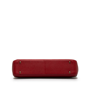 Red Burberry Leather Shoulder Bag - Designer Revival
