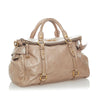 Tan Miu Miu Vitello Lux Bow Satchel Bag