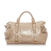 Tan Miu Miu Vitello Lux Bow Satchel Bag