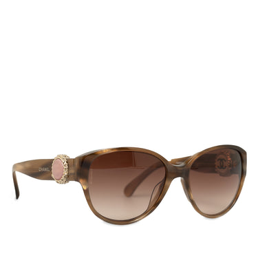 Brown Chanel Square Tinted Sunglasses