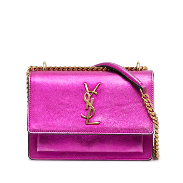 Bags, Ysl Purple Beauty Pouch And Clear Bag
