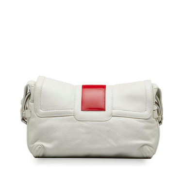 White Loewe Leather Shoulder Bag - Designer Revival