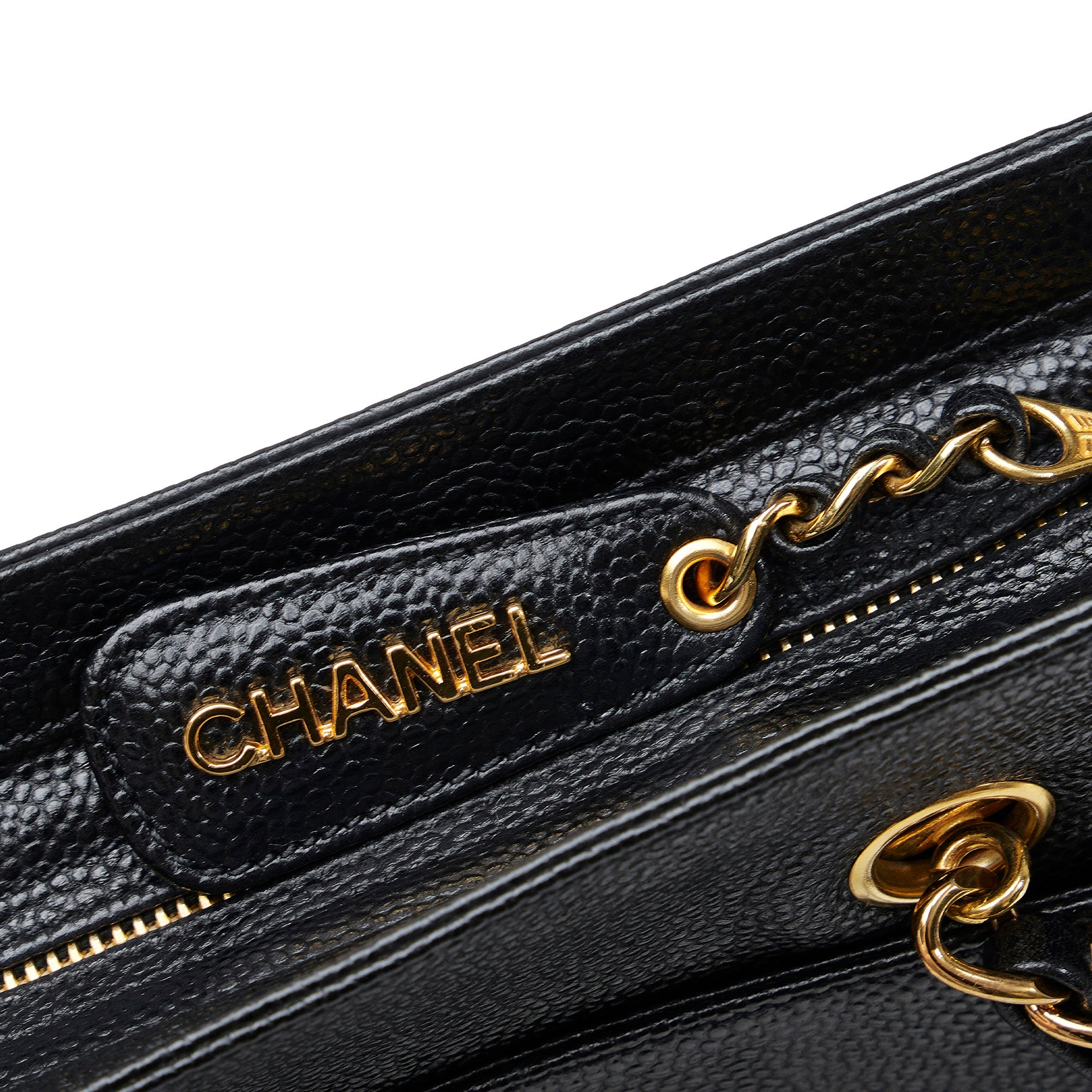 Black Chanel Caviar Chain Tote - Designer Revival
