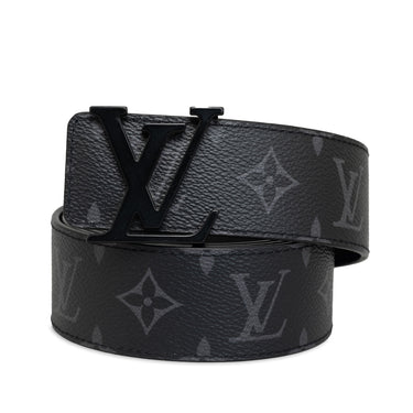 Black Louis Vuitton Monogram Eclipse LV Initiales Reversible Belt - Designer Revival