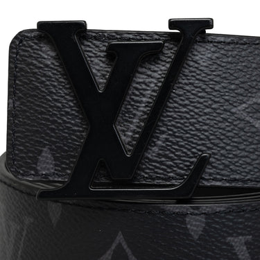 Black Louis Vuitton Monogram Eclipse LV Initiales Reversible Belt - Designer Revival