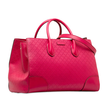 Pink Gucci Diamante Bright Leather Satchel - Designer Revival