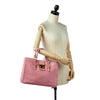 Pink Miu Miu Madras Satchel Bag