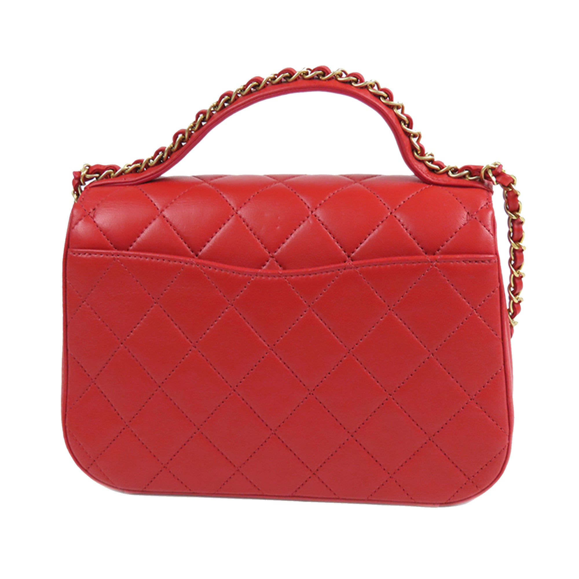 Red Chanel Top Handle Flap Satchel – Designer Revival