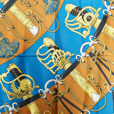 Blue Hermes Cliquetis Silk Scarf Scarves - Designer Revival