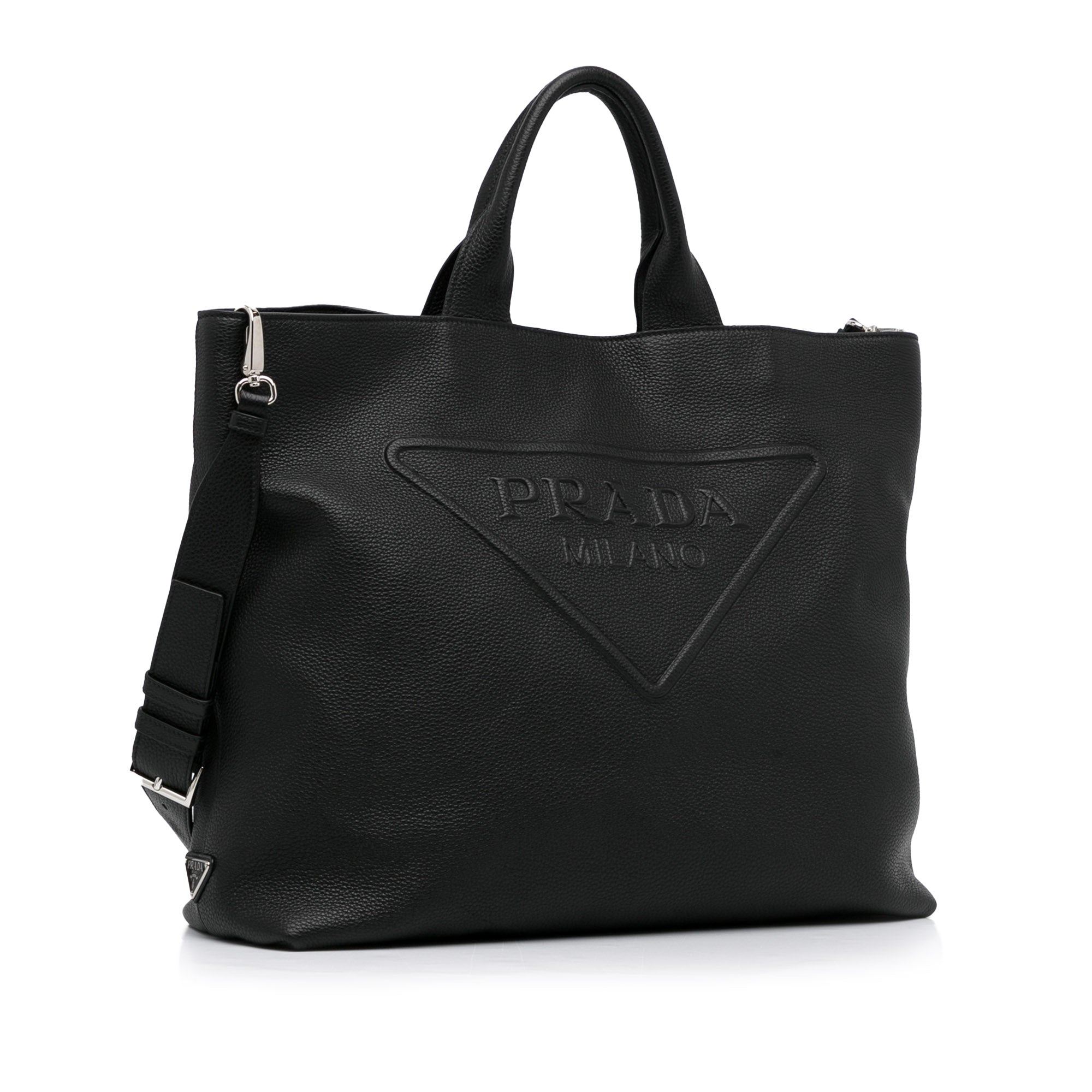 Prada - Authenticated Saffiano Handbag - Leather Black Plain for Women, Never Worn, with Tag