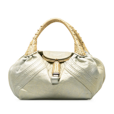 Silver Fendi Leather Spy Handbag - Designer Revival