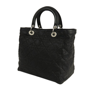 Black Dior Large Cannage Soft Lady Dior Tote Bag - Designer Revival