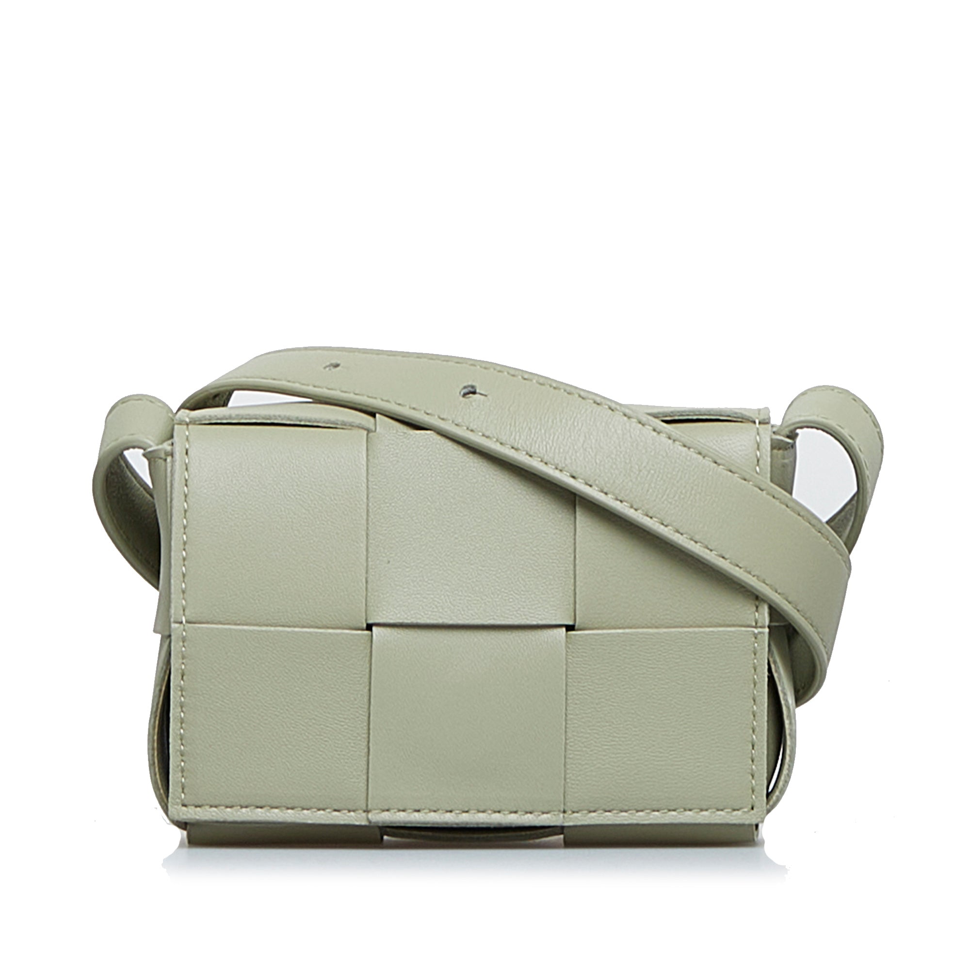 Pre Loved Bottega Veneta Mini Intrecciato Cassette Leather Handbag