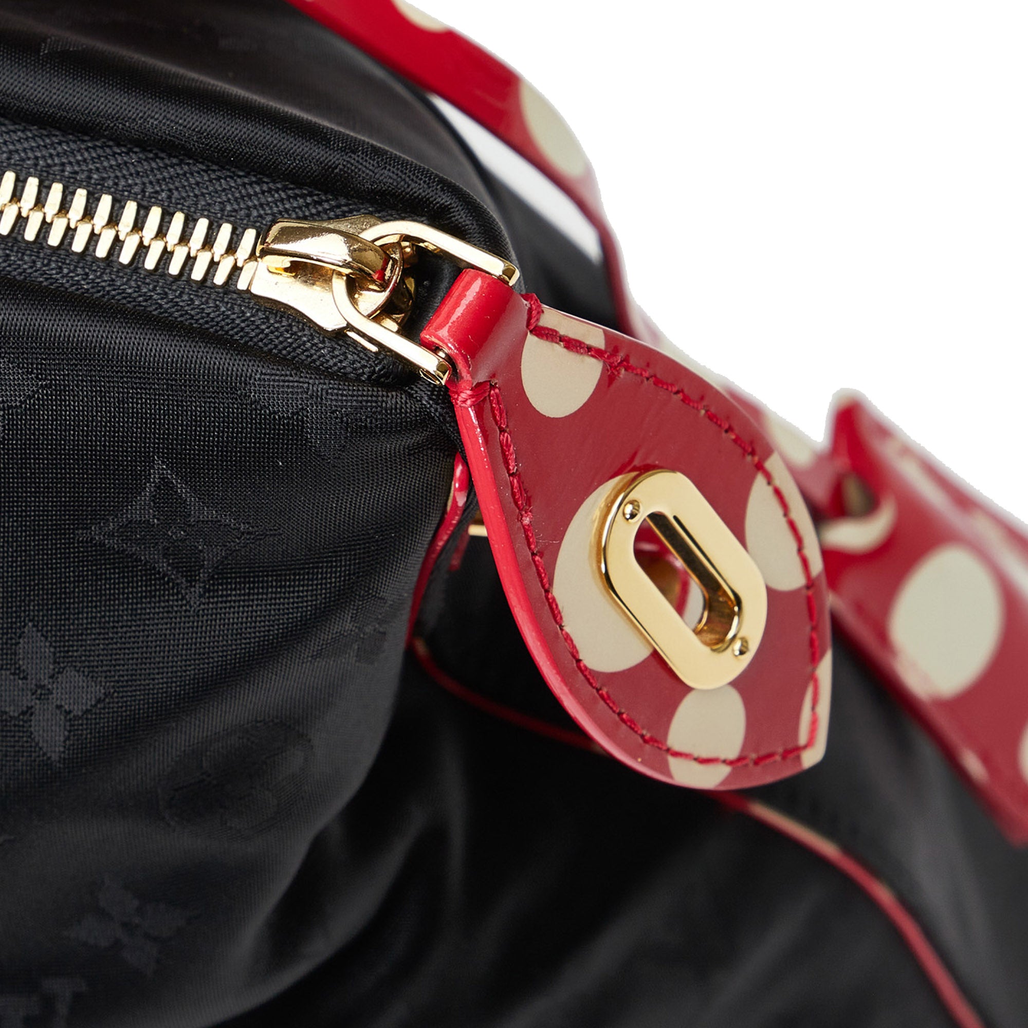 Louis Vuitton Red/Black Nylon Fabric Monogram Lockit Vertical Yayoi Kusama  Dots Infinity MM Top Handle Bag Louis Vuitton