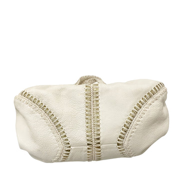 White Bottega Veneta Oro Cervo Uncinetto Handbag - Designer Revival