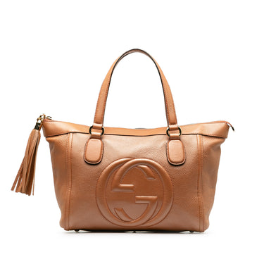 Brown Gucci Small Soho Working Satchel - Designer Revival