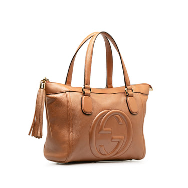 Brown Gucci Small Soho Working Satchel - Designer Revival