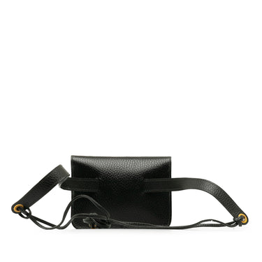 Black Hermes Courchevel Pochette Green Waist Bag - Designer Revival