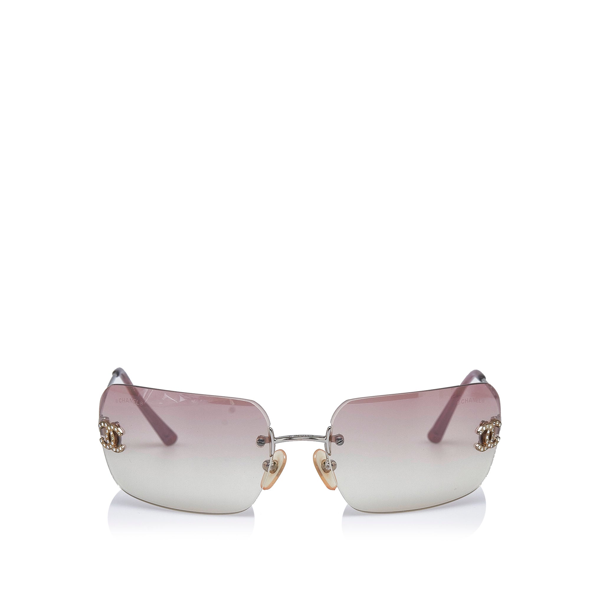 Chanel CC Diamante Rimless Sunglasses