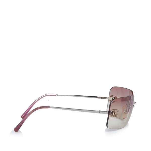 Pink Chanel CC Rhinestone Gradient Sunglasses