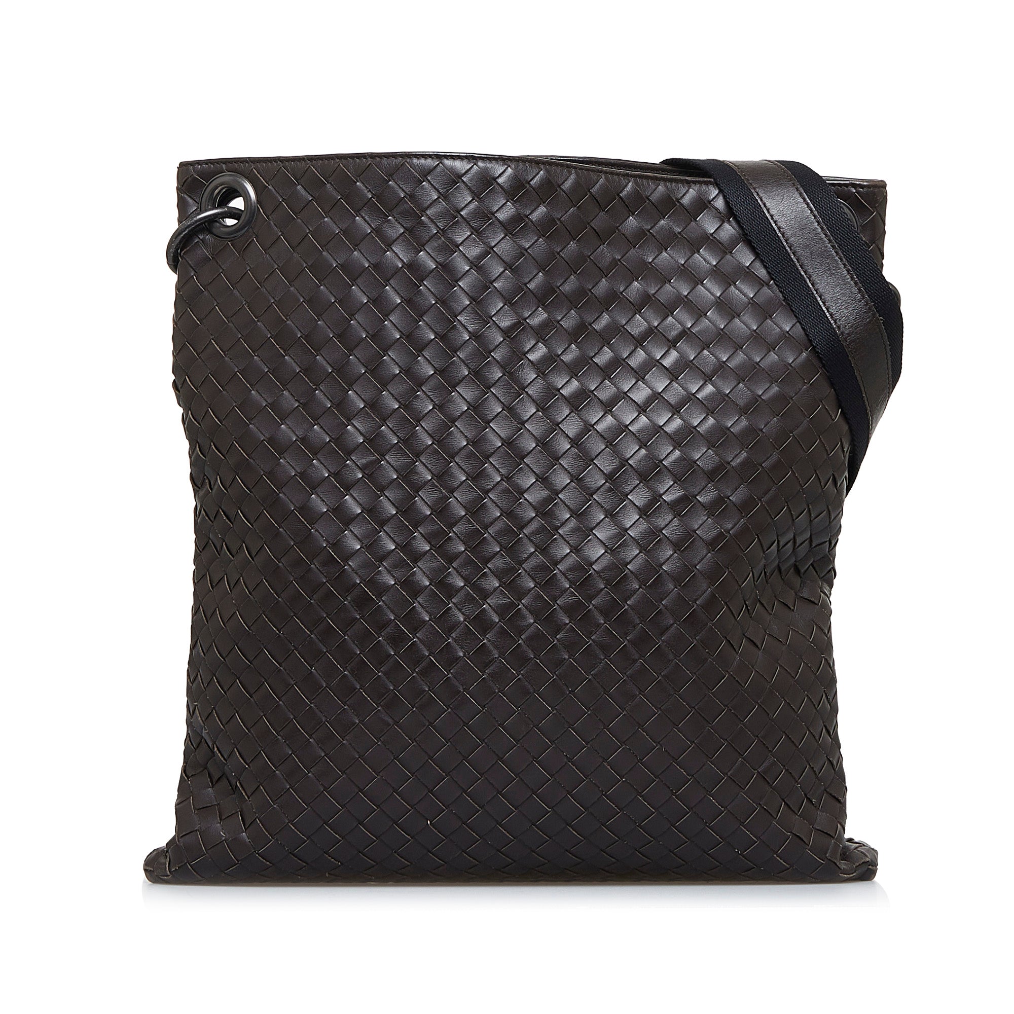 bottega veneta intrecciato leather shoulder bag