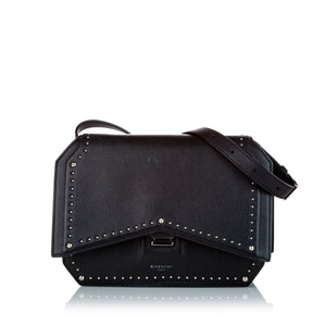 Black Givenchy Studded Bow Cut Leather Shoulder Bag