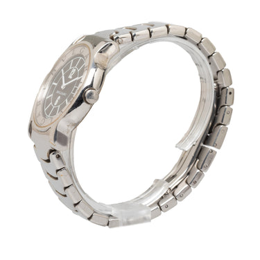Silver Bvlgari Quartz Stainless Steel Solotempo Watch - Designer Revival