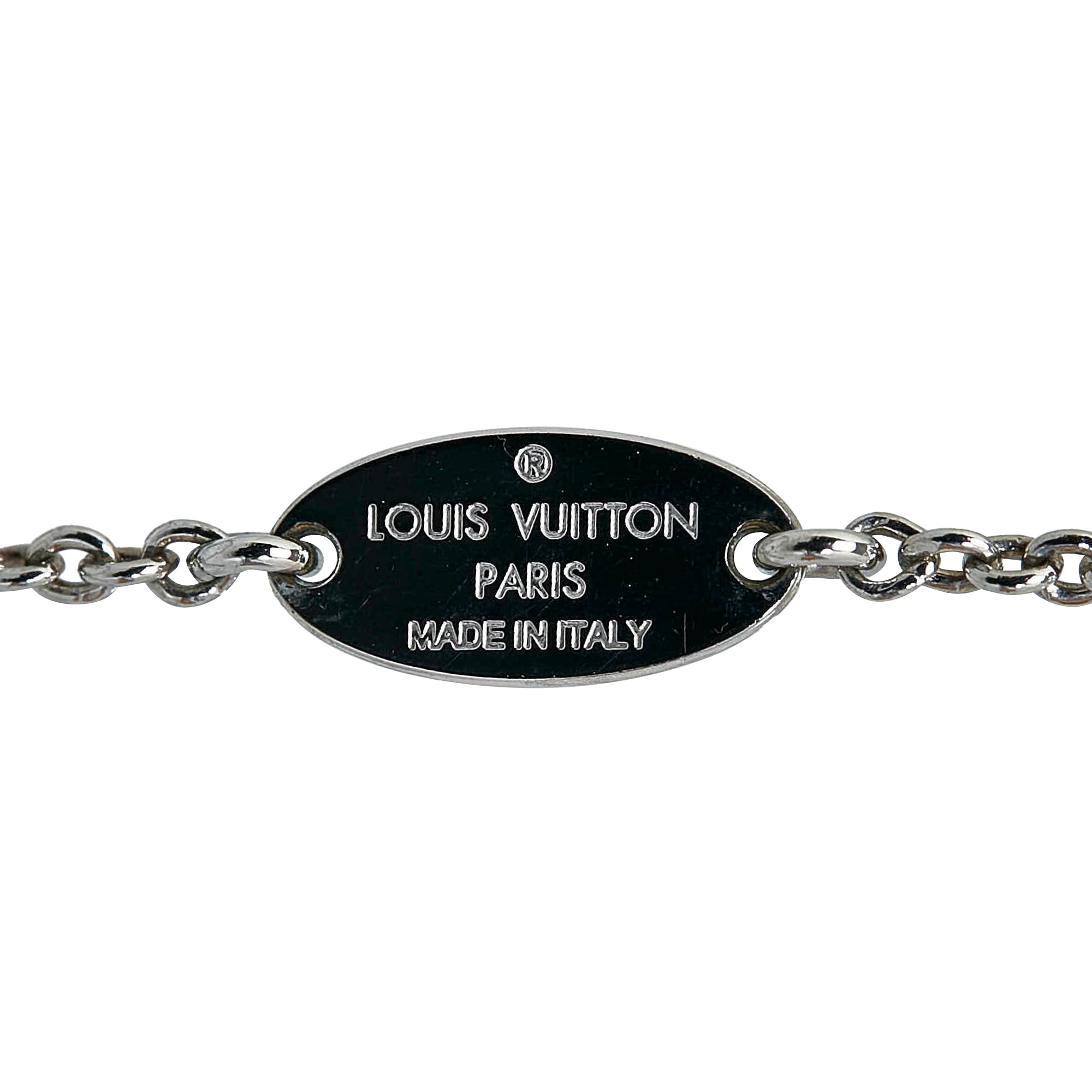 Louis Vuitton Monogram Party Enamel Black Metal Necklace Louis Vuitton