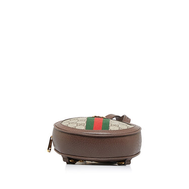 Brown Gucci Mini GG Supreme Round Ophidia Backpack - Designer Revival