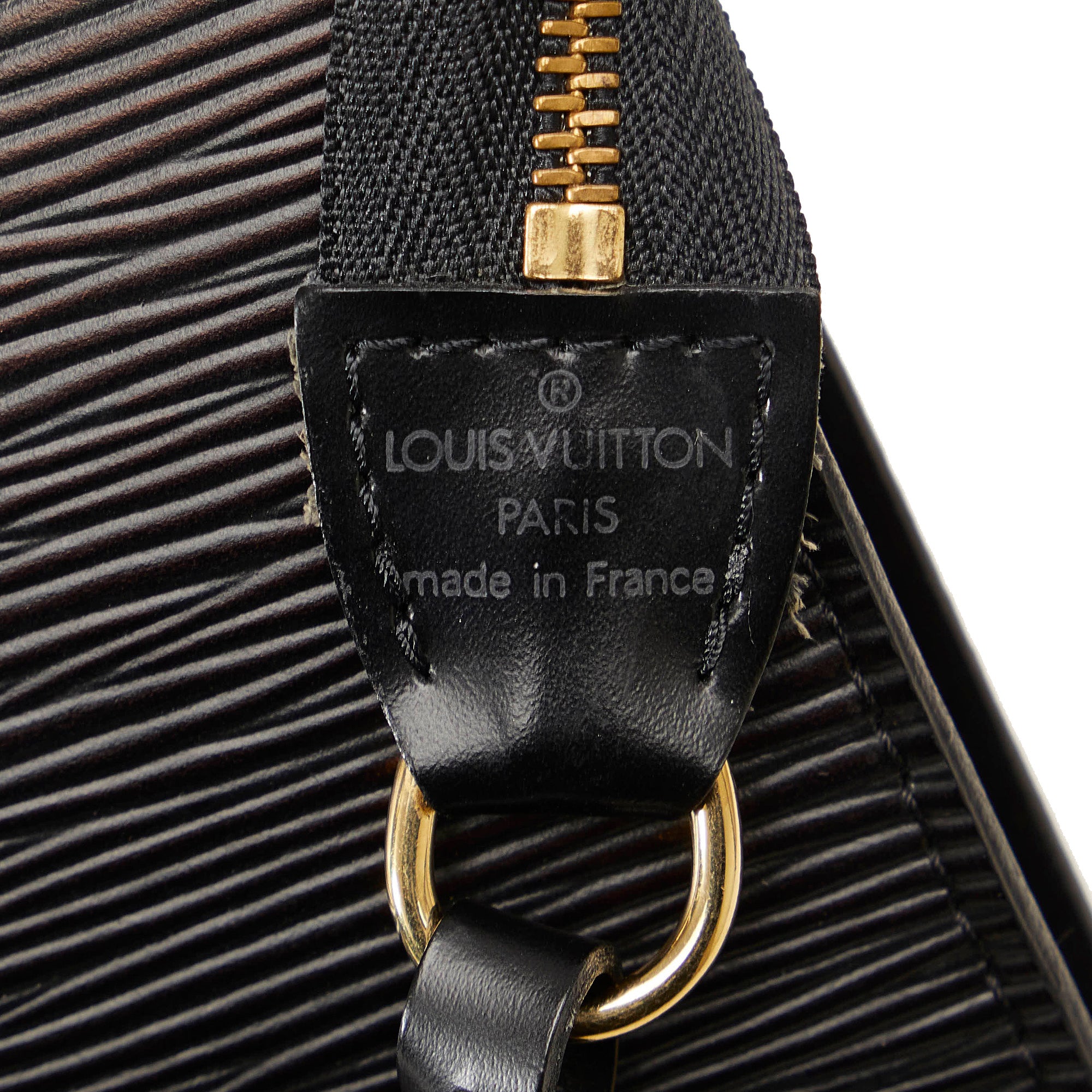 LOUIS VUITTON Pochette Accessoires Epi Leather Pouch Black