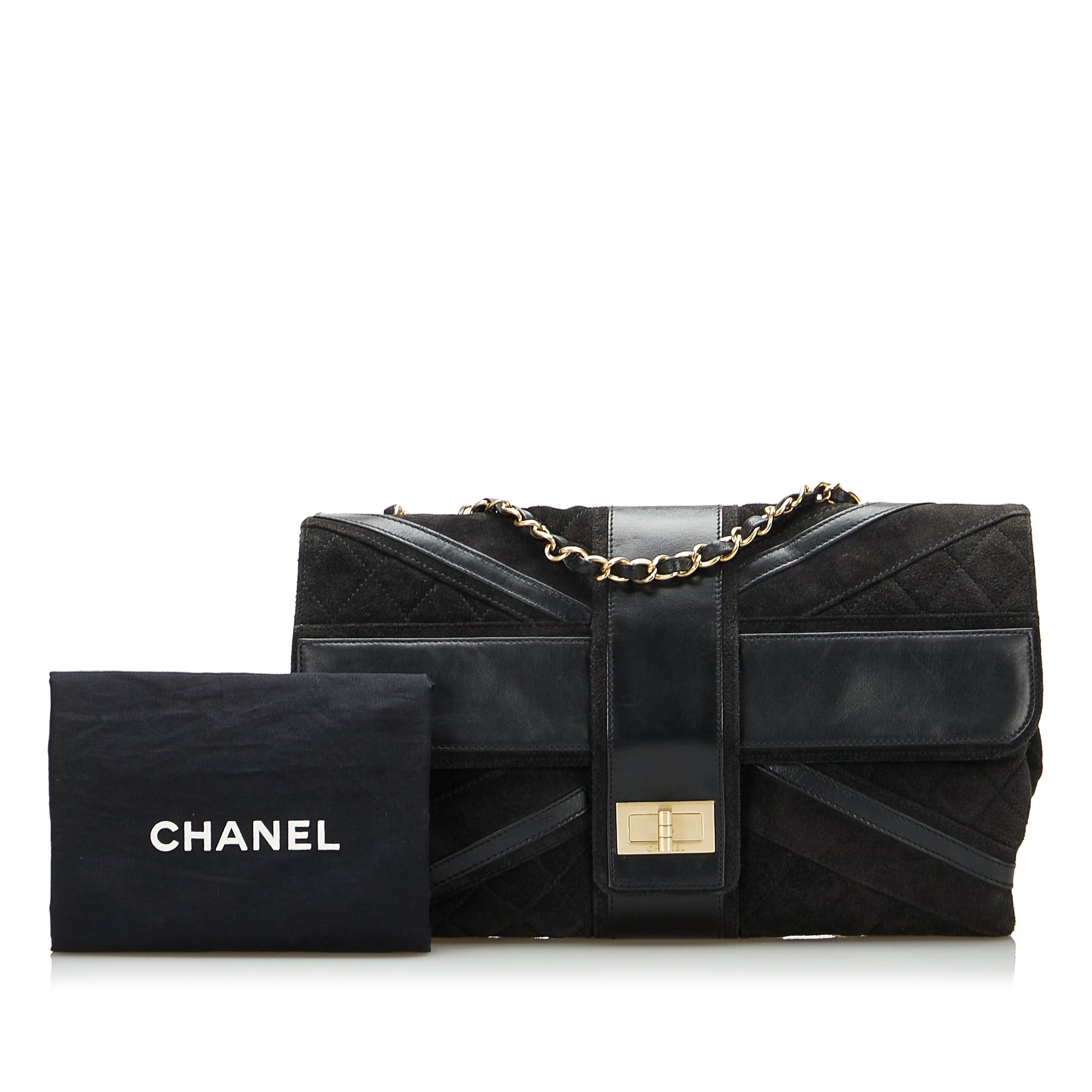 Chanel Suede Union Jack Shoulder Bag