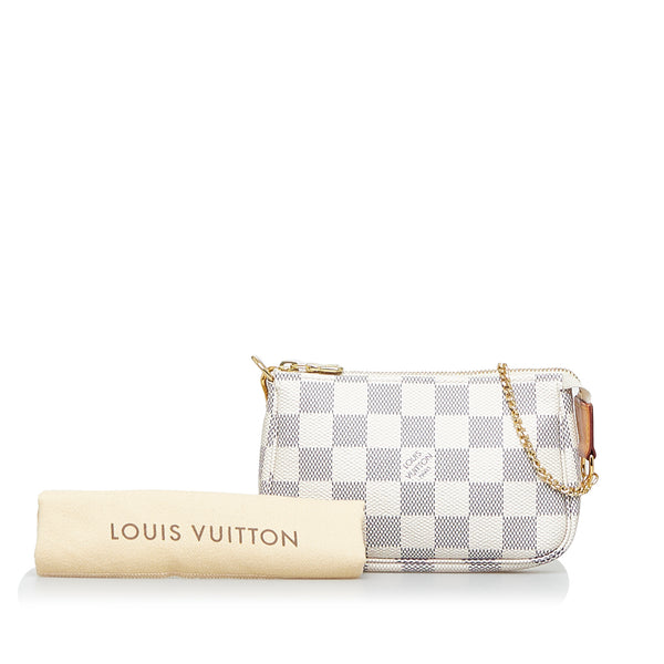 White Louis Vuitton Damier Azur Pochette Accessoires Baguette