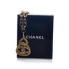 Gold Chanel CC Mark Rope Triangle Necklace