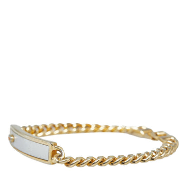 Gold Dior Logo Plate Bracelet