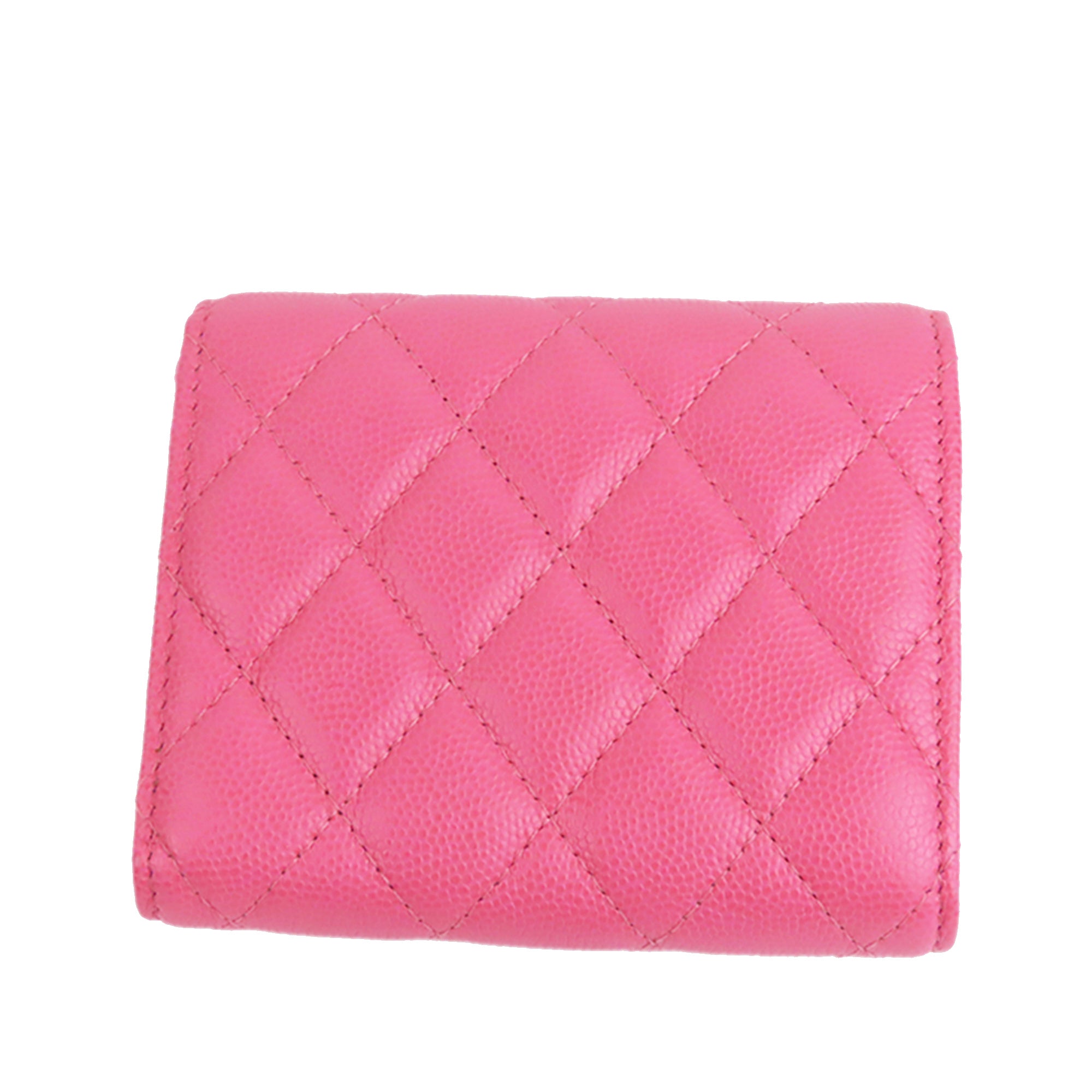 Pink Chanel CC Caviar Leather Wallet, Classic Chanel scarf featuring interlocking  CC and Chanel print throughout